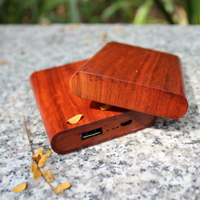 Newest Portable Charger, Fashion Wood Bamboo Design Super Wooden Slim 4000mAh Power Bank