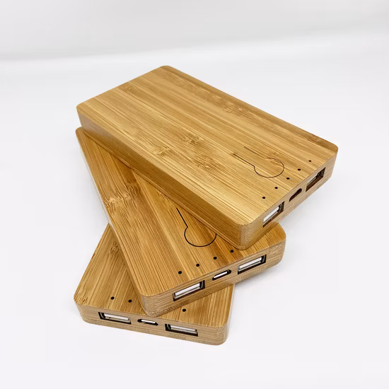 Eco Friendly Wood Bamboo Universal Mobile Phone Charger Powerbank 5000mAh Support Print Logo
